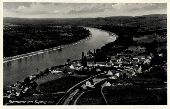 Ak Rheinweiler Bad Bellingen in Baden, Fliegeraufnahme