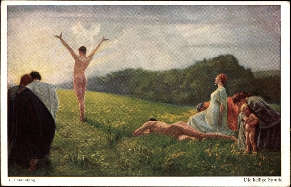 Artist PC Fahrenkrog, Ludwig, The Holy Hour, Wiechmann picture card No. 301