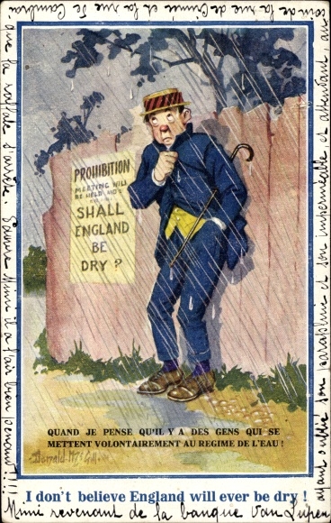 Postcard Man in the Rain, Will England Ever Be Dry, Prohibition