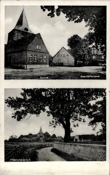Postcard Mandelsloh Neustadt am Rübenberge, commercial building, school