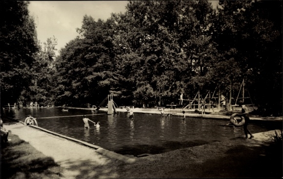 Postcard Schönau Falkenstein in Vogtland Saxony, natural pool