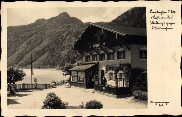 Postcard Kibling Schneizlreuth Bavaria, Saalachsee, Café am See