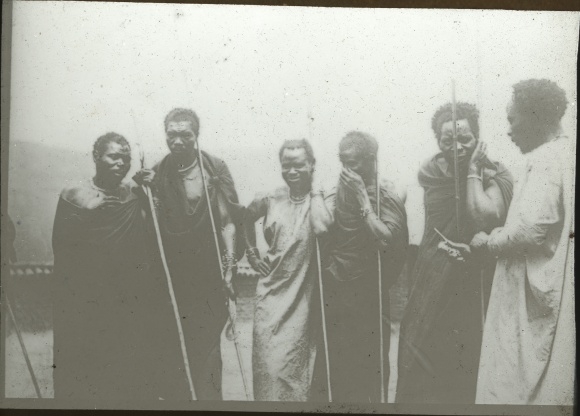 Glas Positiv Deutsch Ostafrika um 1913, Stammeshäuptlinge der Watussi