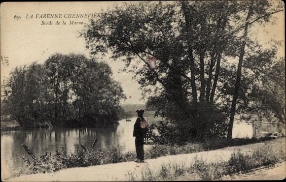 Ak Varenne Chennevieres Val de Marne, Ufer der Marne