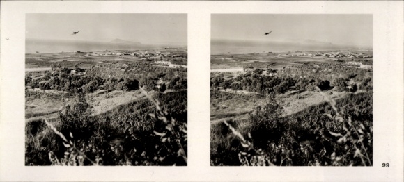 Stereo spatial image photo flying and winning No. 99, Malemes village on Crete