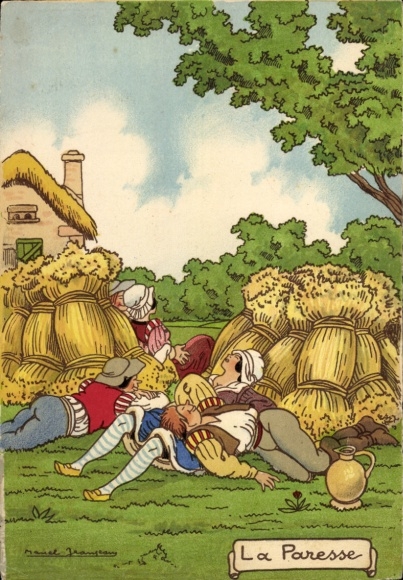 Künstler Ak Manuel J., Faulheit