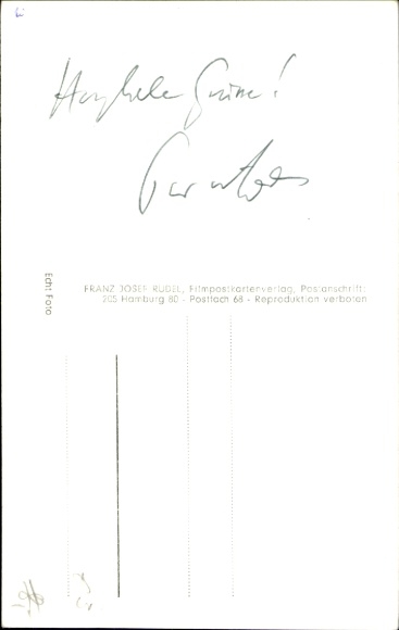 Postcard Journalist Peter von Zahn, Portrait, Autograph