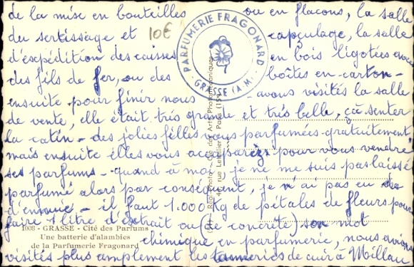 Postcard Grasse Alpes Maritimes, Cité des Parfums, Une batterie d'alambics de la Parfumerie Fragonard