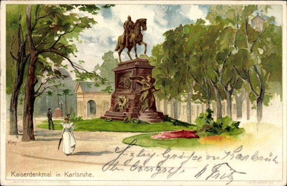 Artist Chromo-Litho Kley, Heinrich, Karlsruhe in Baden Württemberg, Kaiser Monument