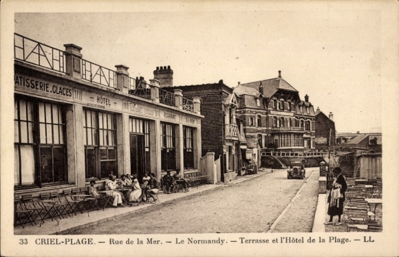 Ak Criel-sur-Mer Seine Maritime, Rue de la Mer, Le Normandië, Hotel de la Plage