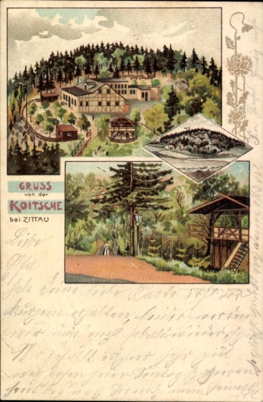 litho Hörnitz Oberlausitz, Berggasthof Koitsche