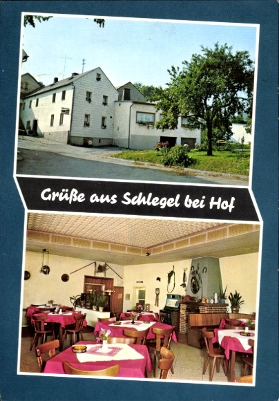 Postcard Schlegel Köditz in Upper Franconia, Gasthof Grüner Baum, owner H. Munzert