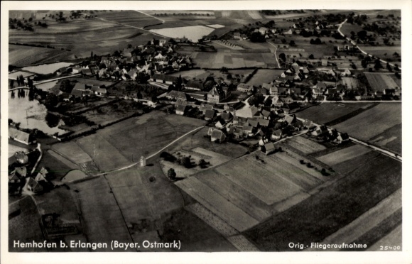 Postcard Hemhofen in Middle Franconia, aerial photograph