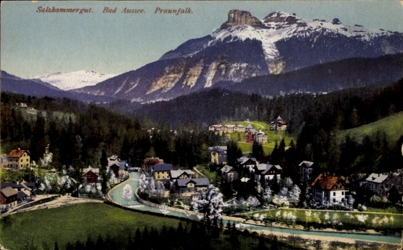 Ak Bad Aussee Steiermark, Gesamtansicht, Praunfalk