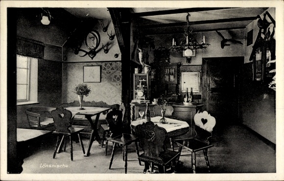 Postcard Borstel Bispingen Lüneburger Heide, Pension Lönsklause, interior view
