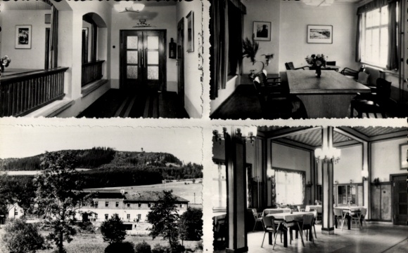 Postcard Crottendorf in the Ore Mountains, recreation center, dining room