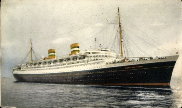 Postcard HAL steamer Nieuw Amsterdam, Holland-America Line