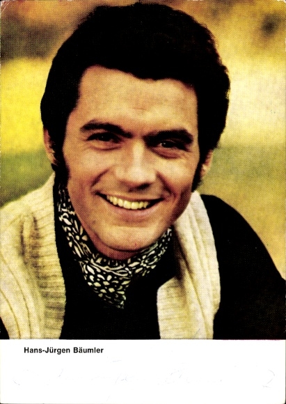 Postcard actor and figure skater Hans-Jürgen Bäumler, portrait, ZDF, autograph