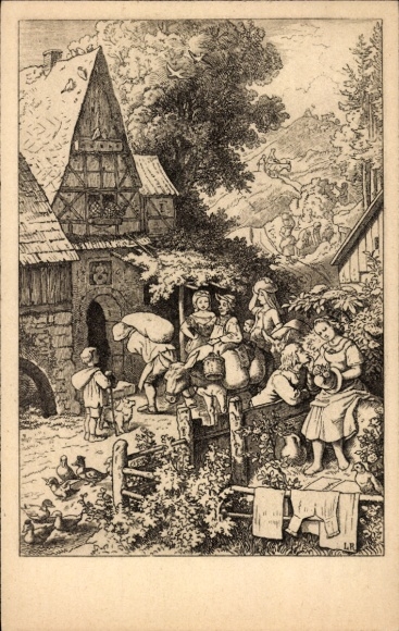 Artist PC Richter, Ludwig, Our daily bread, Zur Mühle