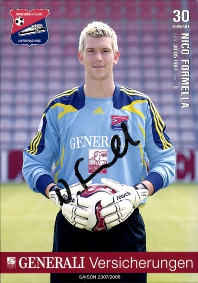 Autograph card footballer Nico Formella, SpVgg Unterhaching, autograph