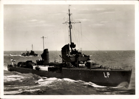 Postcard German warship, torpedo boat Leopard, LP, Kriegsmarine