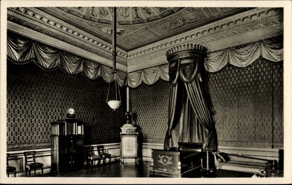 Postcard Würzburg am Main Lower Franconia, bedroom, birth room of the Prince Regent of Bavaria, Resi