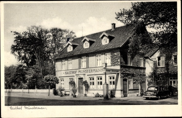 Postcard Schillerslage Burgdorf Lower Saxony, Gasthof Münstermann