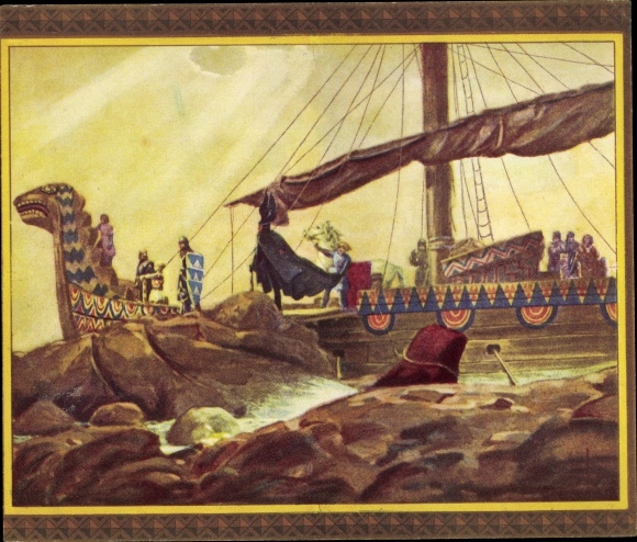 Collection picture Das Nibelungen-Lied, II. Frieze, Brunhilde, How Siegfried moved to Iceland with the Burgundians