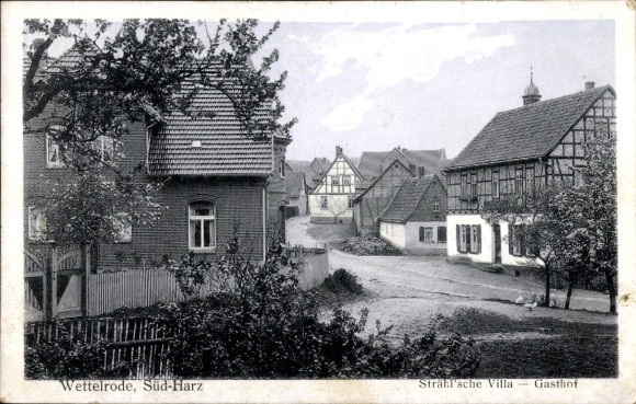Postcard Wettelrode Sangerhausen Südharz, Strähl'sche Villa, Inn