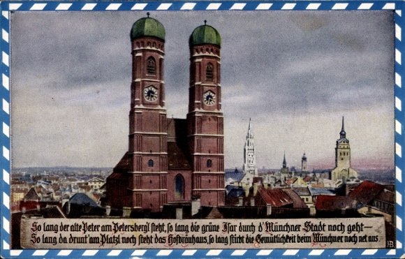 Artist Postcard Boettcher, Hans, Munich Bavaria, Frauenkirche