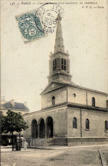 Ansichtkaart Parijs XV, Grenelle, l'Eglise Saint-Jean-Baptiste