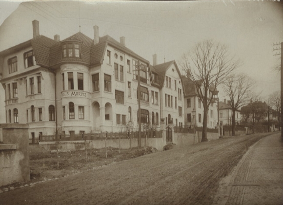 Original photo of Salzuflen in North Rhine-Westphalia, street with villas, Haus Moritz, around 1900