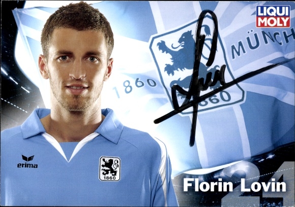 Autogrammkarte Fußballer Florin Lovin, TSV 1860 München, Autogramm