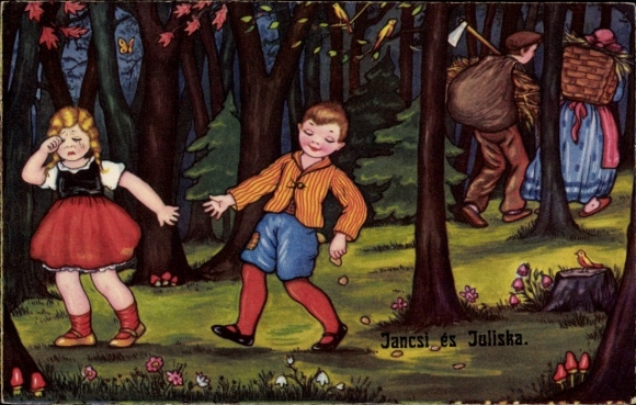 Kunstenaar Ak Boriss, Margret, Sprookjes, Gebroeders Grimm, Hans en Grietje