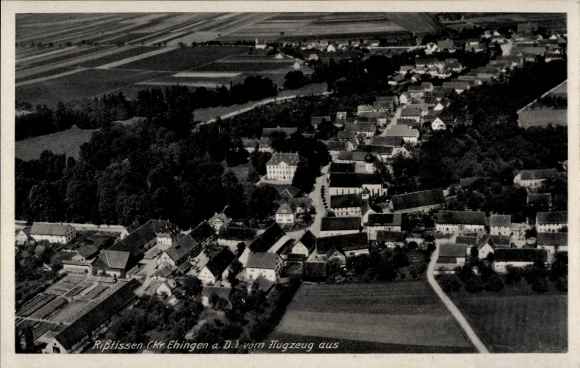Postcard Risstissen Rißtissen Ehingen on the Danube Upper Swabia, aerial photograph of the district of Ehingen a. D., L