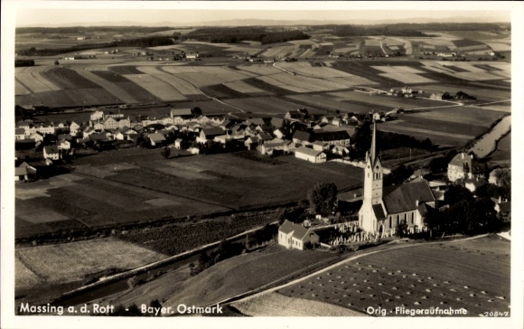 Postcard Massing in Lower Bavaria, aerial photograph