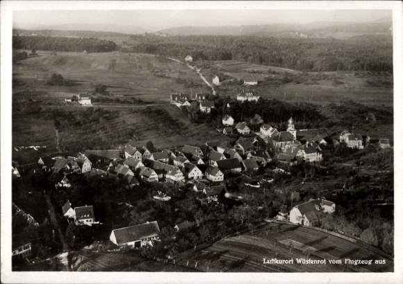 Postcard Wüstenrot in Württemberg, aerial photograph