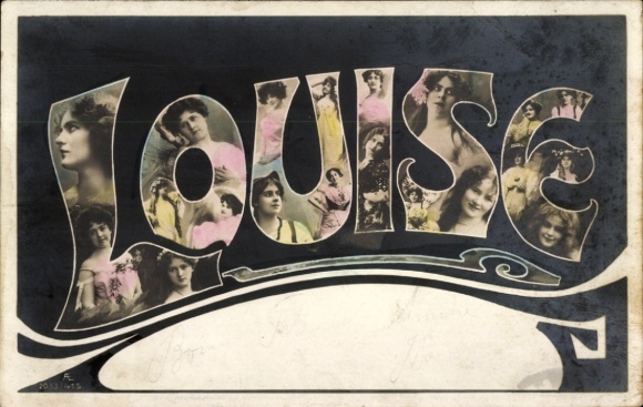Letters Postcard First Name Louise, Women's Portraits