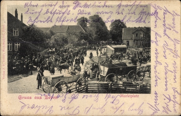 Postcard Zeven in Lower Saxony, market place