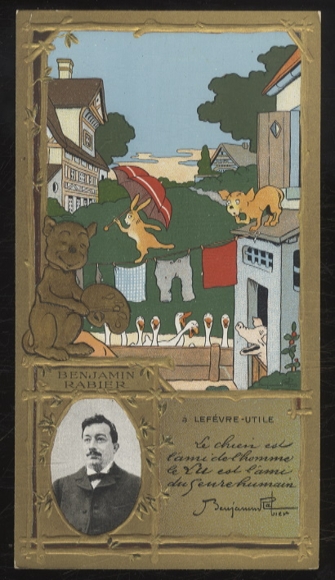Merchant picture advertising card Lefevre-Utile Lu Art Nouveau, Benjamin Rabier