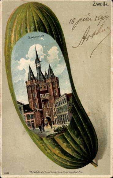 Lithography Zwolle Overijssel Netherlands, Sassenpoort