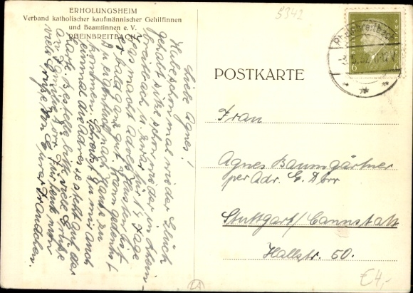 Postcard Rheinbreitbach am Rhein, recreation home, historic building, trees, access to the villa