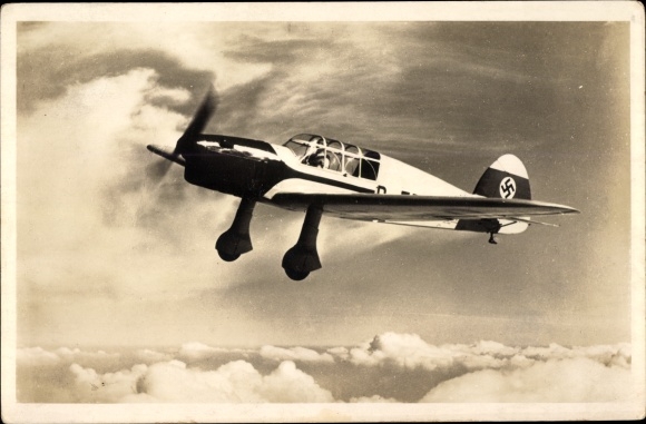 Postcard Fieseler Fi 99 young tiger, above the sea of clouds
