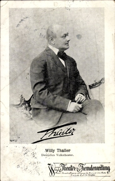 Ak Schauspieler Willy Thaler, Deutsches Volkstheater