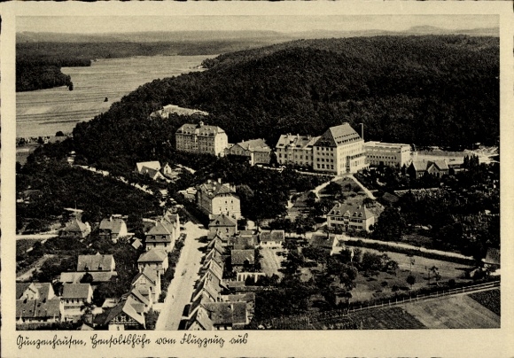 Postcard Gunzenhausen in Middle Franconia, Hensoltshöhe, aerial photograph