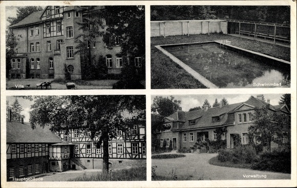 KP Tiefenbrunn Rosdorf Dolna Saksonia, willa, basen, budynek główny, administracja