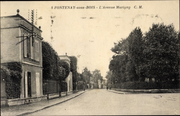 Postcard Fontenay sous Bois Val de Marne, L&#39;Avenue Marigny, street view