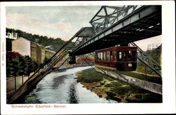 Postcard Elberfeld Barmen Wuppertal, the suspension railway