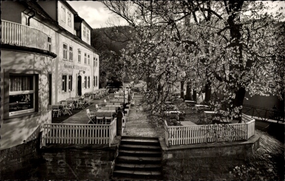 Postcard Bad Karlshafen on the Weser, Hotel Weserdampfschiff