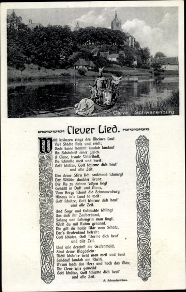 Ak Bad Cleve Kleve am Niederrhein, Schwanenburg, Schwanenritter, Clever liedje